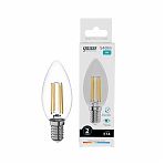 Лампа светодиодная филаментная Gauss Filament Elementary Свеча 32128, 8Вт, Е14, 4100К, нейтральный белый свет