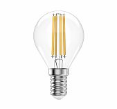 Лампа светодиодная филаментная Gauss Filament Elementary 52118, Шар, Е14, 8Вт, 2700К, теплый белый свет