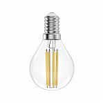 Лампа светодиодная филаментная Gauss Filament Elementary 52128, Шар, Е14, 8Вт, 4100К, нейтральный белый свет