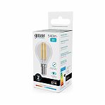 Лампа светодиодная филаментная Gauss Filament Elementary 52128, Шар, Е14, 8Вт, 4100К, нейтральный белый свет