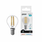 Лампа светодиодная филаментная Gauss Filament Elementary 52128, Шар, Е14, 8Вт, 4100К, нейтральный белый свет