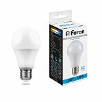 Лампа светодиодная Feron LB-92 Шар 25459, E27, 10W, 175-265V, 6400K, дневной свет