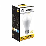 Лампа светодиодная Feron LB-98 Шар 25787, E27, 20W, 175-265V, 2700K, теплый свет