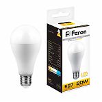 Лампа светодиодная Feron LB-98 Шар 25787, E27, 20W, 175-265V, 2700K, теплый свет