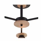 Люстра Reluce 01625-0.3-03 BK+WOOD, 3 лампы, Е27, 180 Вт, стекло, до 18 кв.м