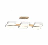 Люстра Reluce 03359-0.3-06 WH+WOOD, 6 ламп, LED, 108 Вт, акрил, до 20 кв.м