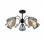 Люстра Illumico IL0230-5CSQ-29 BK AB, 5 ламп, Е27, 200 Вт, стекло, до 40 кв.м