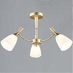 Люстра Reluce 38960-0.3-03 GD+WOOD, 3 лампы, 180 Вт, Е27, металл, до 18 кв.м