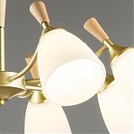 Люстра Reluce 38960-0.3-08 GD+WOOD, 8 ламп, 480 Вт, Е27, металл, до 48 кв.м