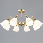 Люстра Reluce 38960-0.3-08 GD+WOOD, 8 ламп, 480 Вт, Е27, металл, до 48 кв.м