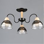 Люстра Reluce 69660-0.3-03 BK+WOOD, 3 лампы, 180 Вт, Е27, металл, дерево, до 18 кв.м