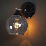 Бра Reluce 02288-0.2-01 BK+CH светильник настенный, 60 ВТ, Е27, металл, стекло, черный