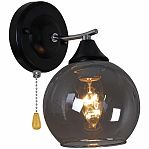 Бра Reluce 02288-0.2-01 BK+CH светильник настенный, 60 ВТ, Е27, металл, стекло, черный