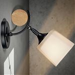 Бра Reluce 04217-0.2-01 BK светильник настенный, 60 Вт, Е27, металл, дерево, белый