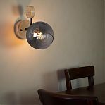 Бра Reluce 06780-0.2-01 BK+WOO светильник настенный, 60 Вт, Е27, металл, дерево, дымчатый