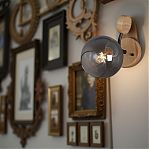 Бра Reluce 06780-0.2-01 BK+WOO светильник настенный, 60 Вт, Е27, металл, дерево, дымчатый