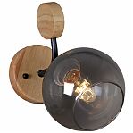 Бра Reluce 06780-0.2-01 BK+WOO светильник настенный, 60 Вт, Е27, металл, дерево, дымчатый