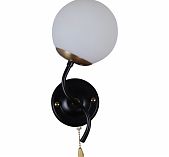 Бра Reluce 36364-0.2-01 BK+COP светильник настенный, 60 Вт, Е27, металл, стекло, черный с золотом