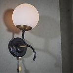 Бра Reluce 36364-0.2-01 BK+COP светильник настенный, 60 Вт, Е27, металл, стекло, черный с золотом