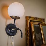 Бра Reluce 36364-0.2-01 BK+COP светильник настенный, 60 Вт, Е27, металл, стекло, черный с золотом