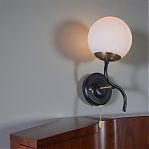 Бра Reluce 36364-0.2-01 BK+COP светильник настенный, 60 Вт, Е27, металл, стекло, черный с золотом