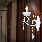 Бра Reluce 70550-0.2-01 WT светильник настенный, 40 Вт, Е14, металл, хрусталь, белый