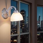 Бра Reluce 74431-0.2-01 светильник настенный, 40 Вт, Е27, металл, стекло, белый