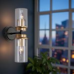 Бра Reluce 74671-0.2-02 светильник настенный, 40 Вт, Е14, металл, черный с золотом, до 4 кв.м