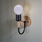 Бра Reluce 99960-0.2-01 BK+WOOD светильник настенный Е27, 60 Вт, металл, дерево, до 4 кв.м