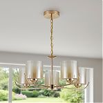 Люстра Reluce 09470-0.4-05, 5 ламп, E27, 200 Вт, стекло, до 30 кв.м