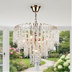 Люстра Reluce 98620-0.4-05 FGD, 5 ламп, E27, 300 Вт, хрусталь, до 15 кв.м