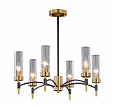 Люстра Illumico IL5177-6PLS-29 BRASS TUBO, 6 ламп, E14, 240 Вт, стекло, до 36 кв.м