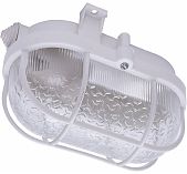 Светильник накладной Feron НБП 01-60-002 с решеткой 41404, 60 Вт, Е27, IP54, пластик, белый