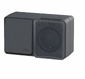 Блок: розетка  с заземлением+выключатель одноклавишный Schneider Electric AtlasDesign Profi54,  ATN544070, антрацит