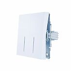 Выключатель двойной с подсветкой Lezard Zima 704-0288-112QC встраиваемый, белый