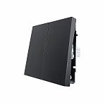 Выключатель двойной Lezard Zima 704-4288-101QC встраиваемый, пластик, черный бархат