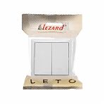 Выключатель двухклавишный Lezard Leto накладной, белый 752-0200-101