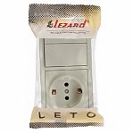 Выключатель двойной и розетка Lezard Leto 752-0300-170BKP, накладной монтаж, кремовые
