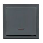Выключатель с подсветкой Lezard Leto 752-3400-111, накладной монтаж, графит