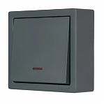 Выключатель с подсветкой Lezard Leto 752-3400-111, накладной монтаж, графит