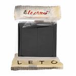 Выключатель двойной с подсветкой Lezard Leto 752-4200-112, накладной, чёрный бархат
