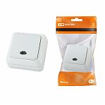 Выключатель одноклавишный с подсветкой TDM Electric Ладога SQ1801-0009 накладной,  белый