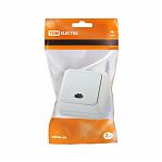 Выключатель одноклавишный с подсветкой TDM Electric Ладога SQ1801-0009 накладной,  белый