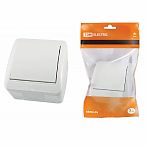 Выключатель одноклавишный TDM Electric Селигер SQ1818-0001, накладной, белый