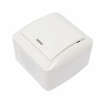 Выключатель одноклавишный TDM Electric Селигер SQ1818-0003, накладной, оконечный белый