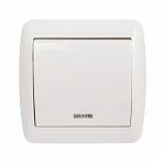 Выключатель одноклавишный TDM Electric Селигер SQ1818-0003, накладной, оконечный белый