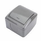 Выключатель одноклавишный TDM Electric Селигер SQ1818-0103, накладной, оконечный серый