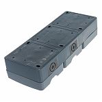 Блок 2 розетки и выключатель Эра Эксперт 11-7403-03, Б0027674, IP54, 16A, 3 поста, серый, накладной, с крышкой