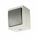 Выключатель 1-клавишный Stekker PSW10-112-54 Велена 32756, 10А, 250В, IP54, цвет серый с графитовым