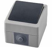 Выключатель 1-клавишный Stekker PSW10-112-54 Велена 32756, 10А, 250В, IP54, цвет серый с графитовым